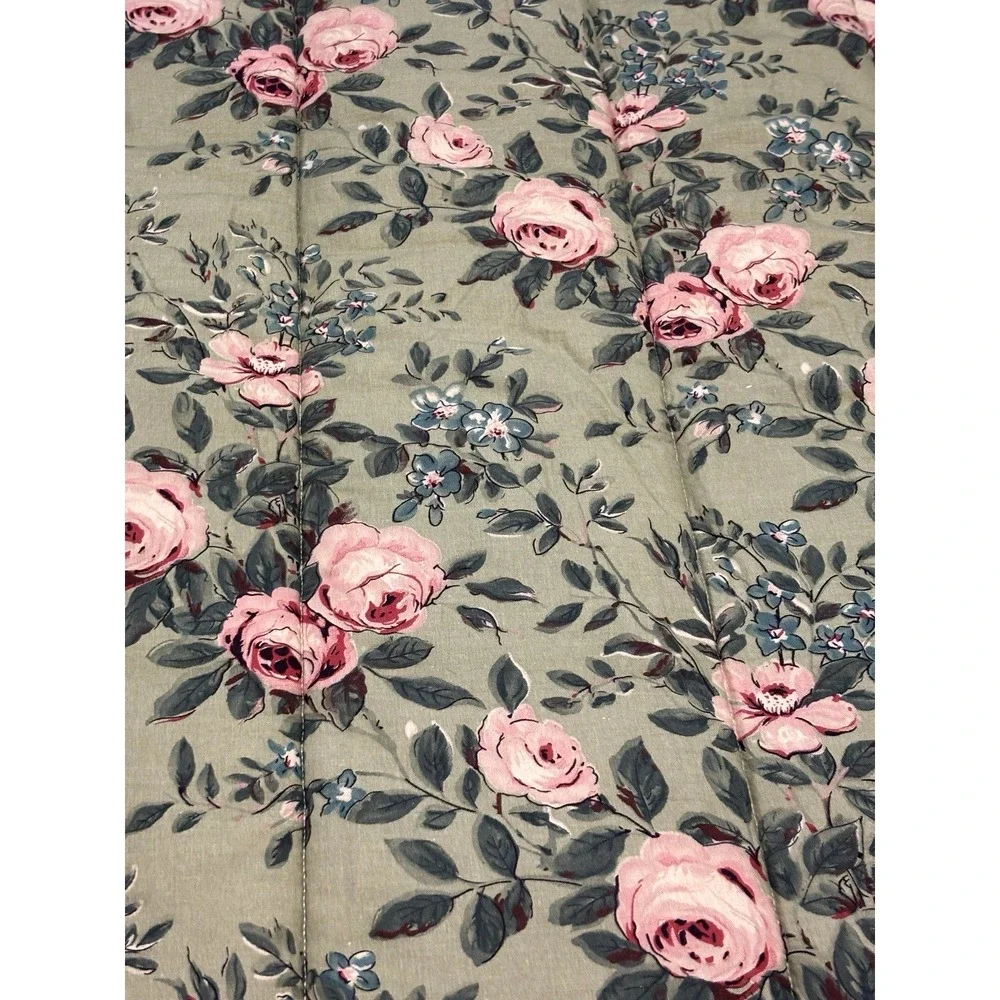 Ralph Lauren Irish Meade Maura King Size Comforter Rare Sage Green Pink Roses